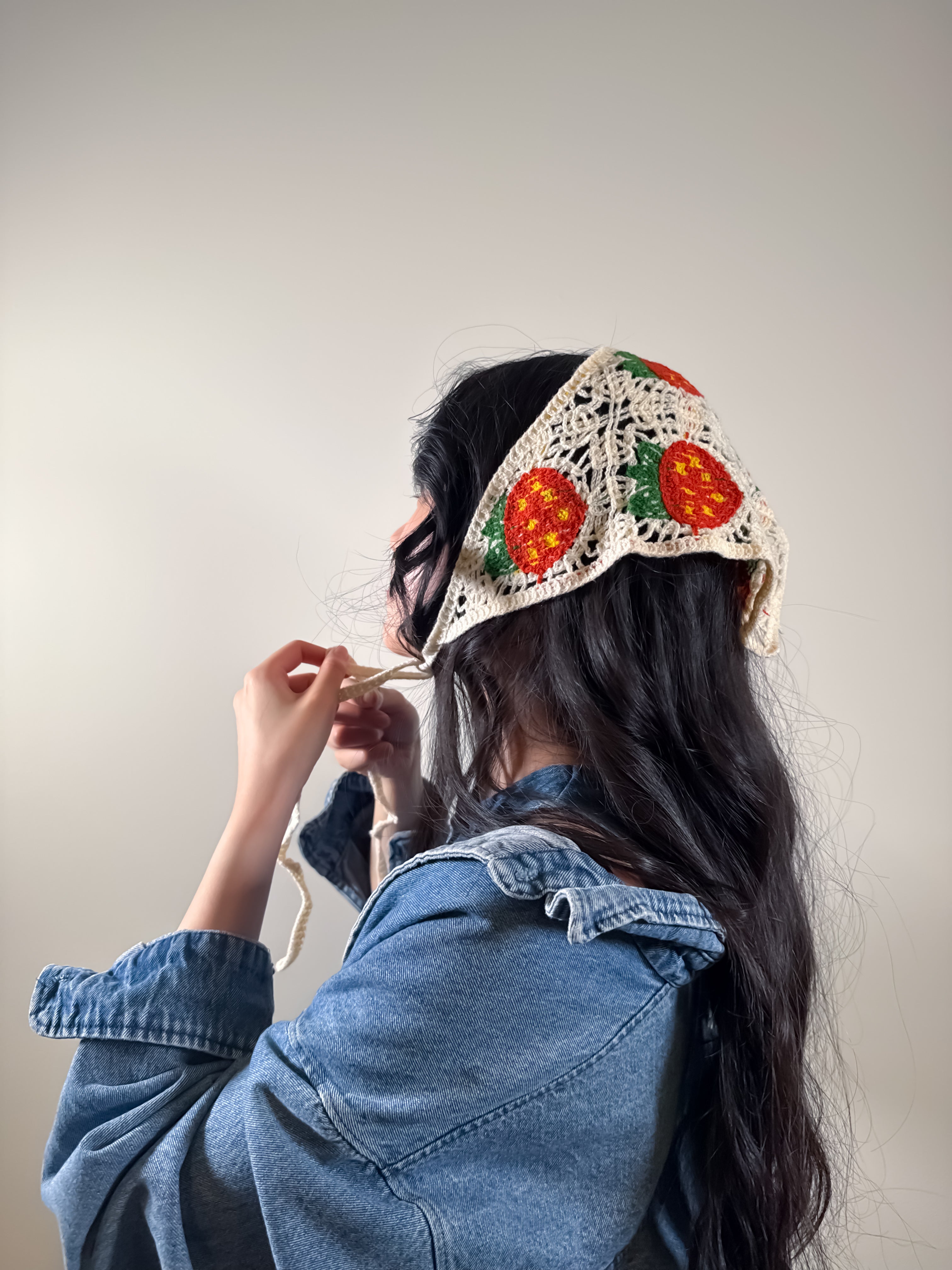 Berrybloom crochet bandana