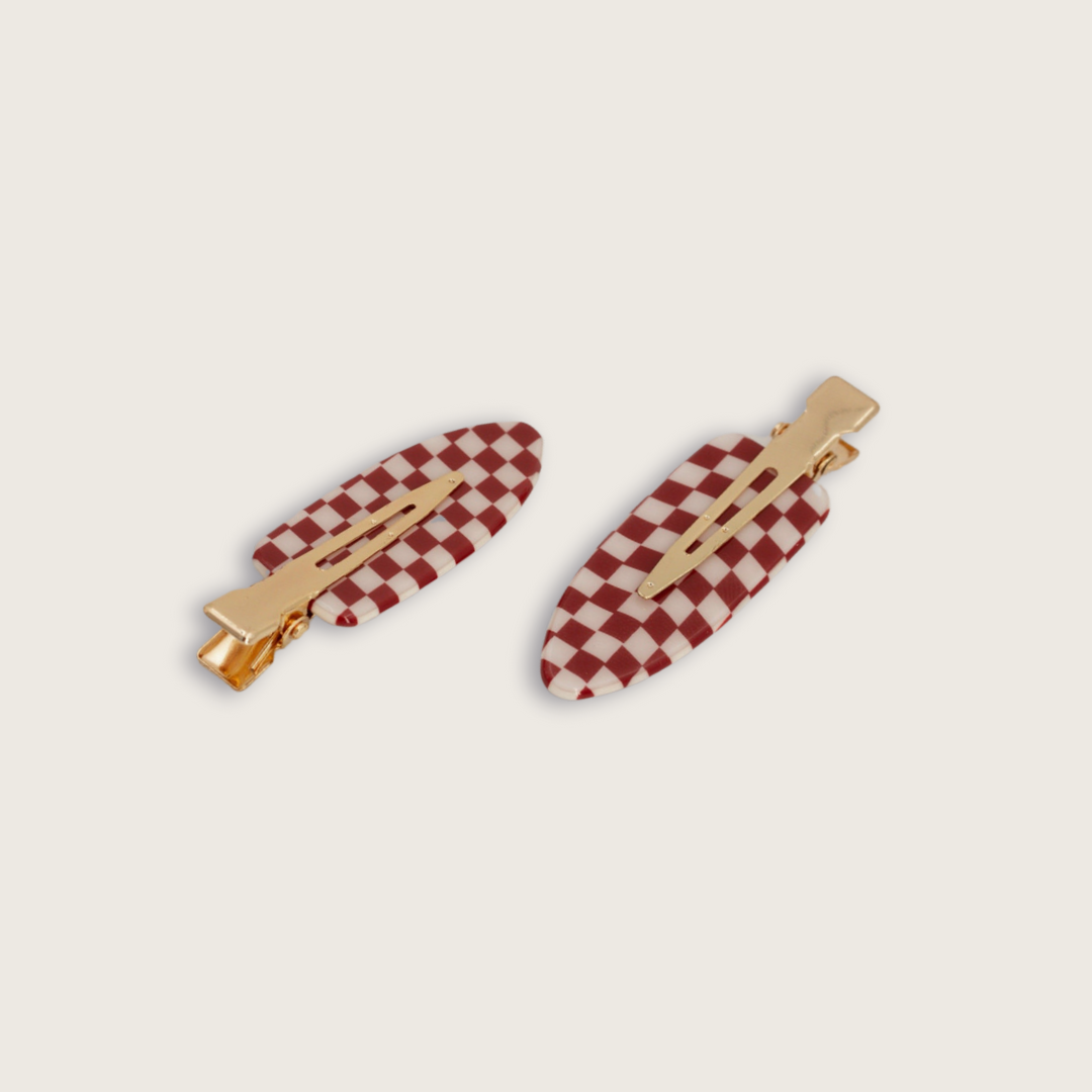 Surf Hair Clips in checker (2 pack)