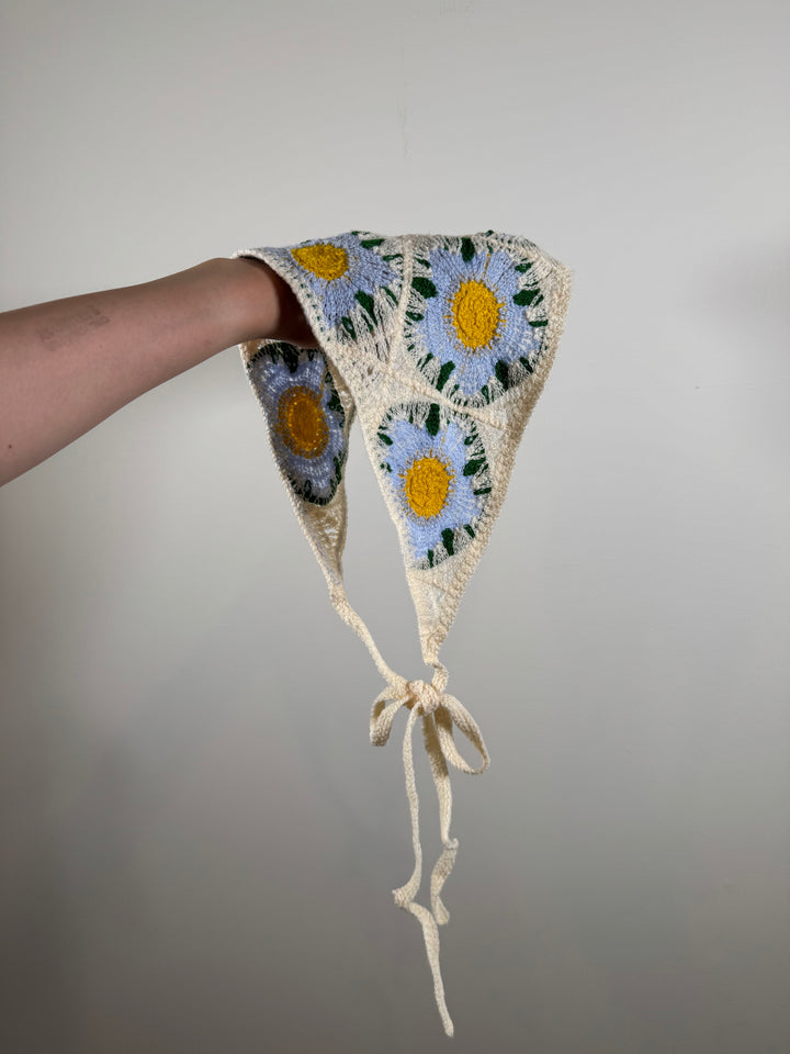 Forget-me-knot crochet bandana