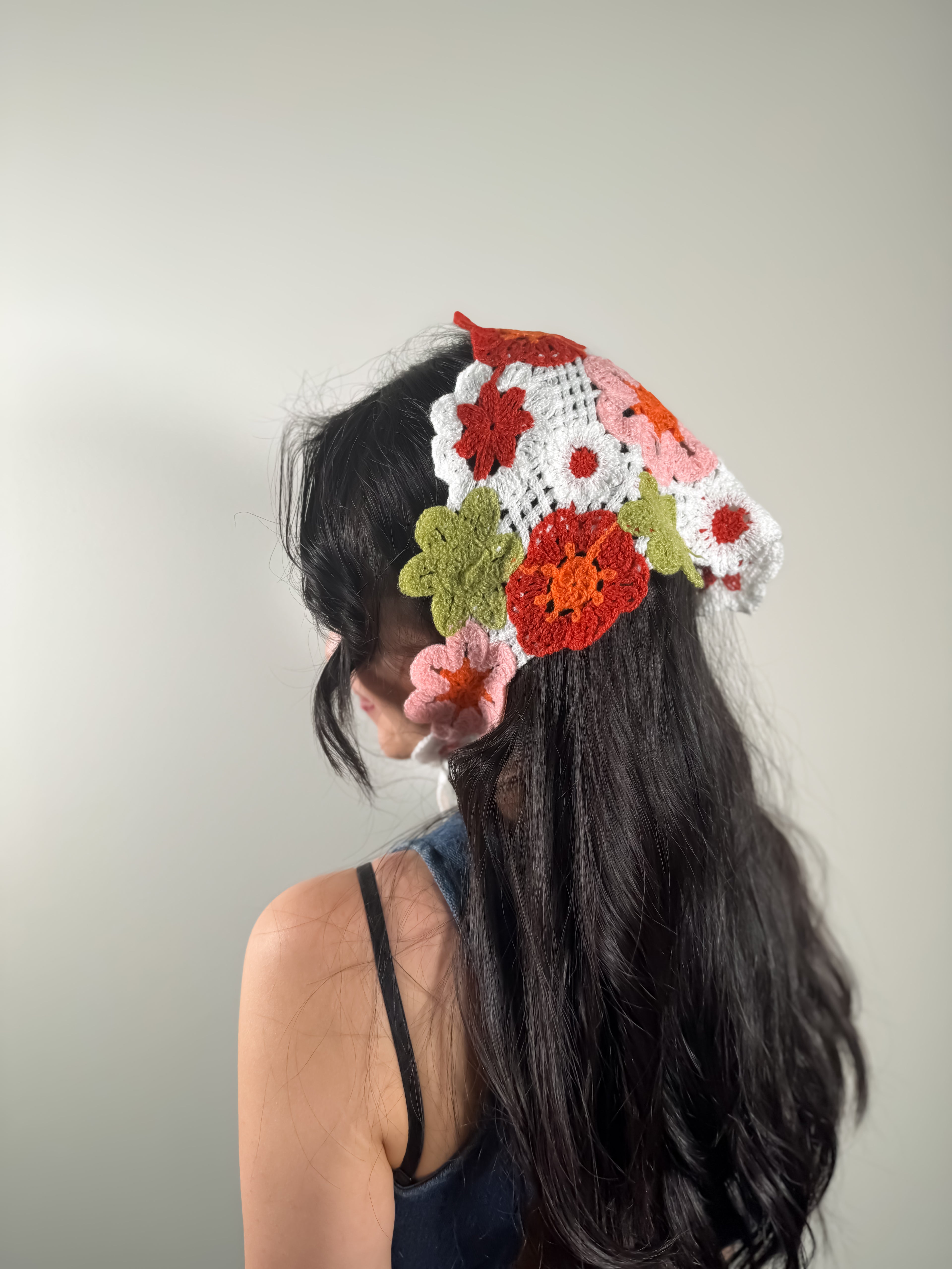 PetalWeave crochet bandana