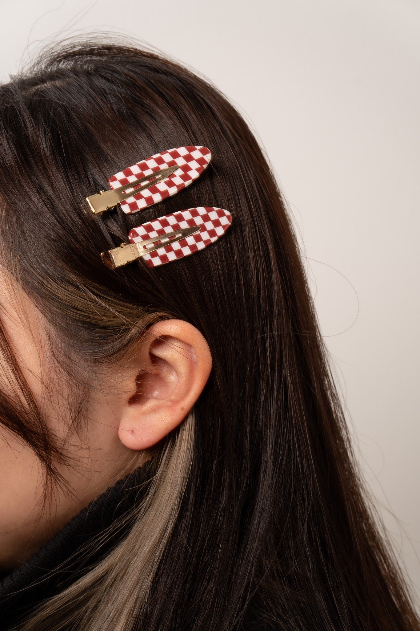 Surf Hair Clips in checker (2 pack)